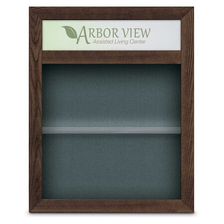 United Visual Products Outdoor Enclosed Combo Board, 42"x32", Satin Frame/Black & Blue Spruce UVCB4232OD-BLACK-BLSPRU